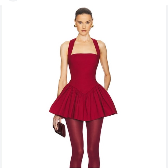 Helsa Dresses & Skirts - NWT Helsa Faille Halter Dress in Red, XXS